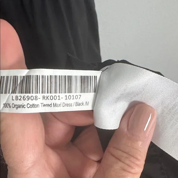 Quince Organic Poplin Cotton Black Tiered Maxi Dress with Pickets size medium - Picture 9 of 10